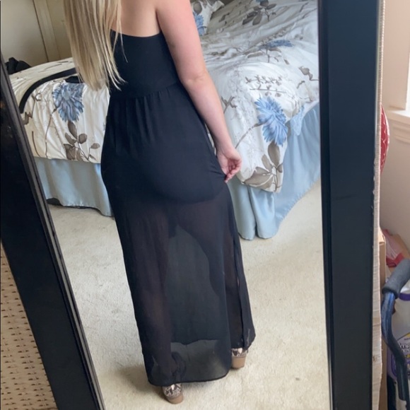 Black mesh maxi dress - Picture 5 of 5